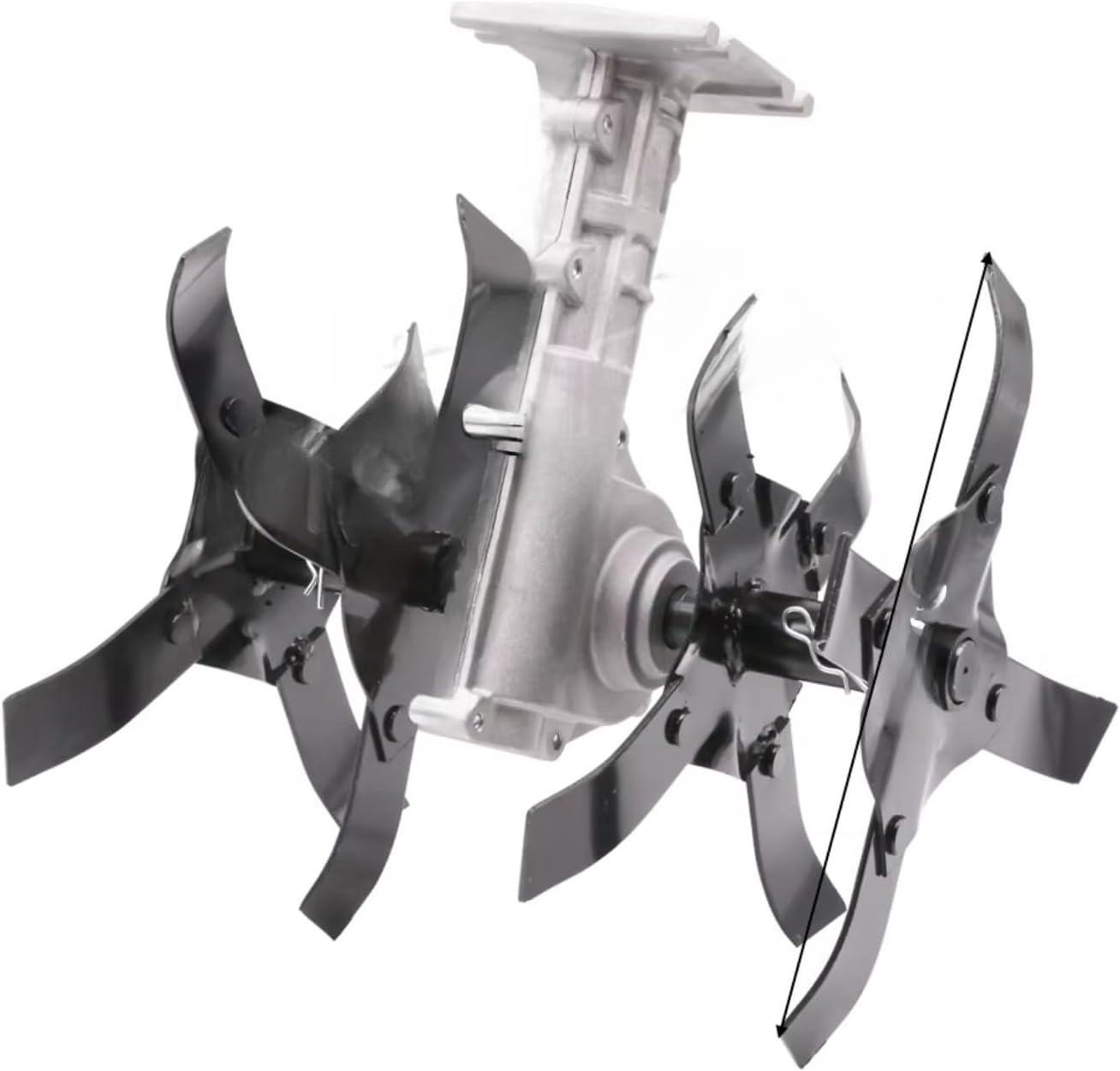 Delyros 4-Blade Steel Tiller Attachment